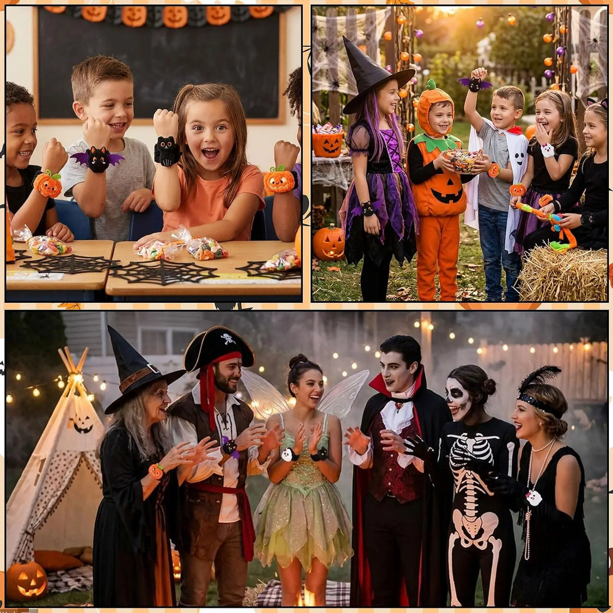 Halloween Plush Slap Bracelets