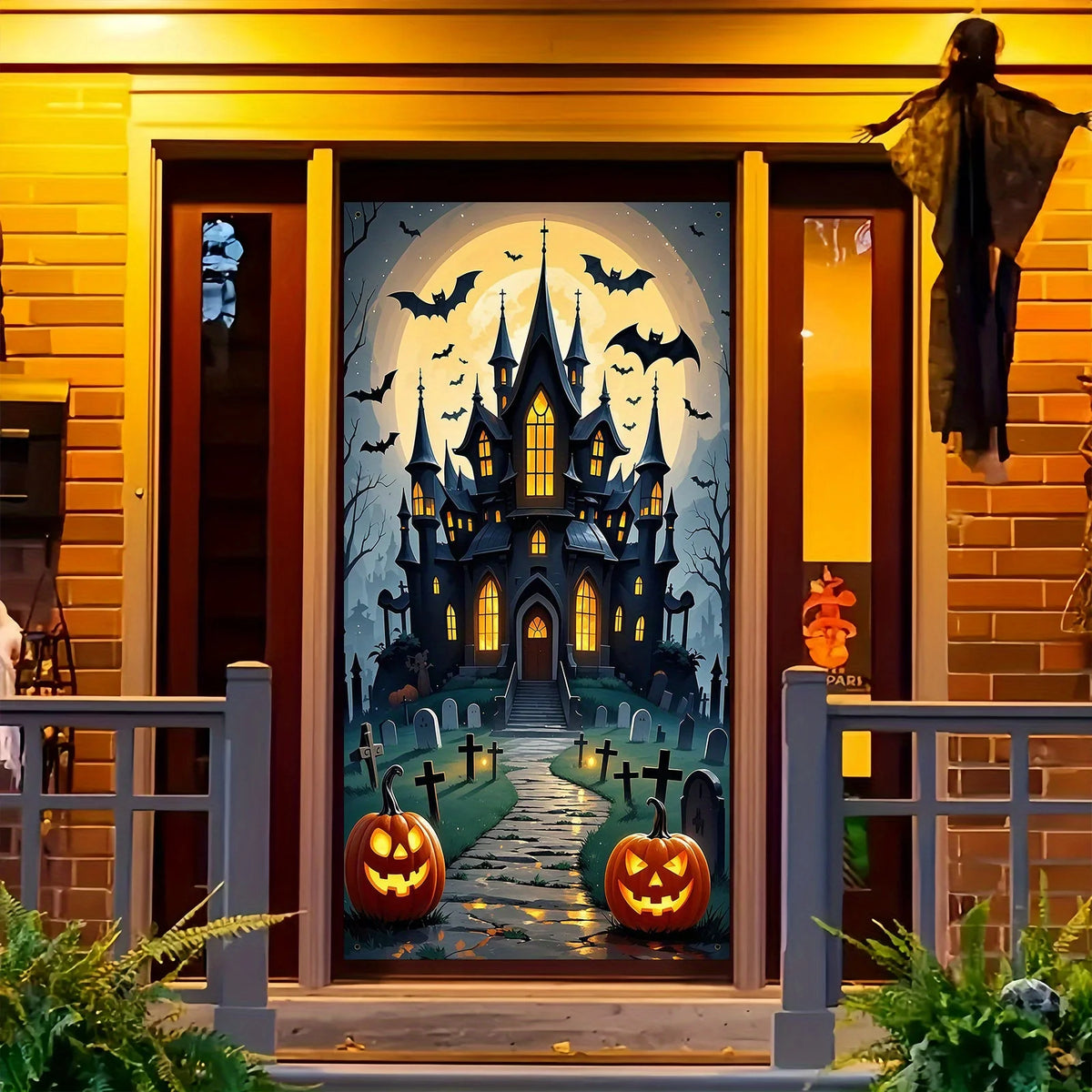 Halloween Haunted House Door Decoration 🎃