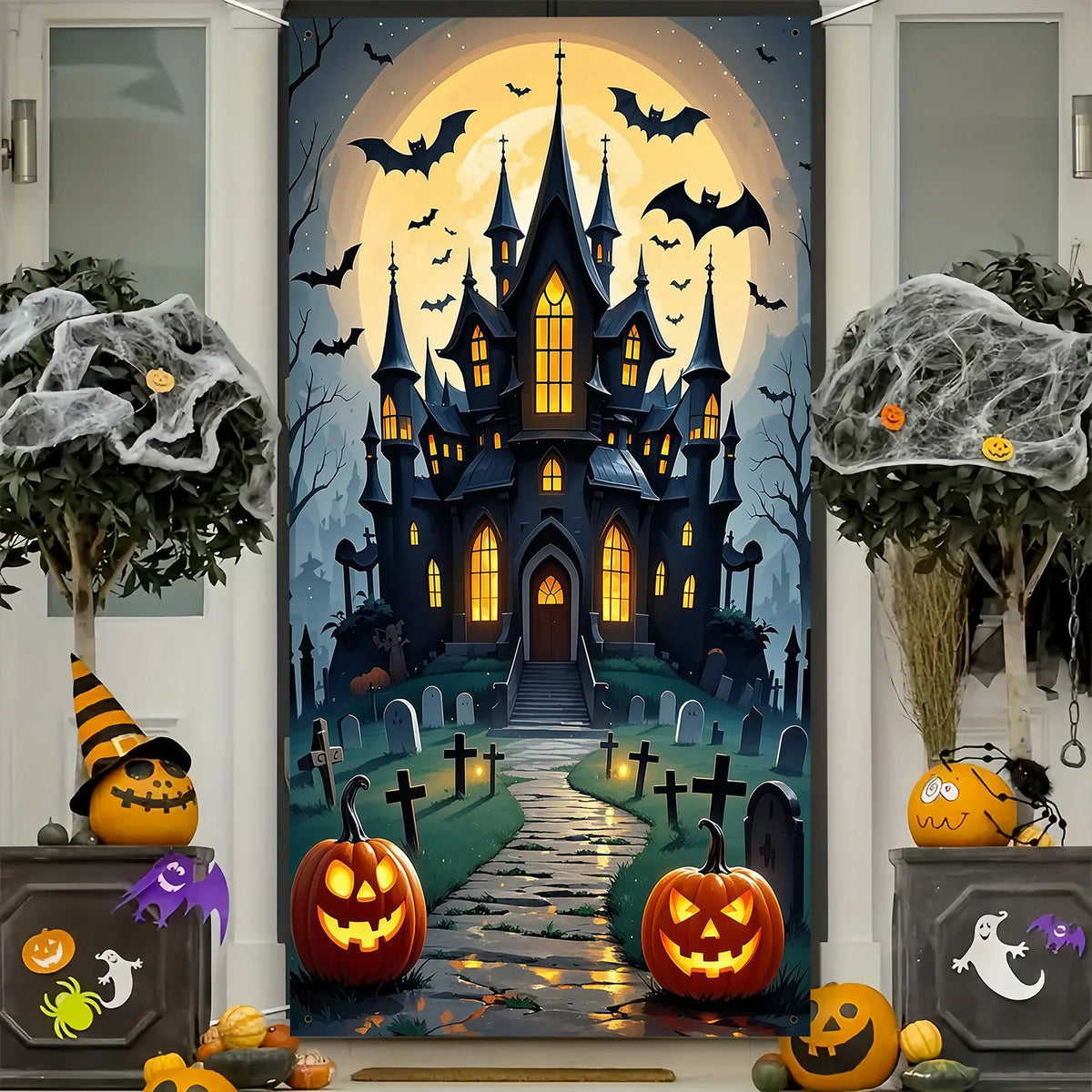 Halloween Haunted House Door Decoration 🎃