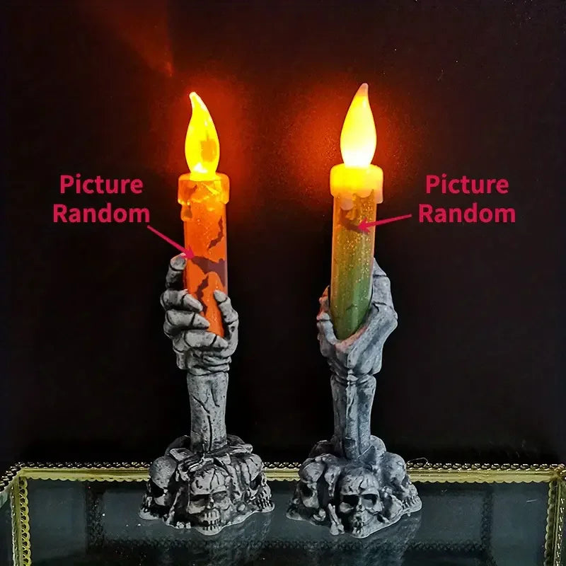 LED Skeleton Hand Halloween Candles