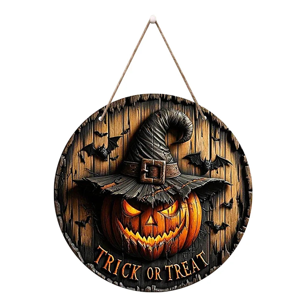 Halloween Trick or Treat Wooden Hanging Sign 🎃