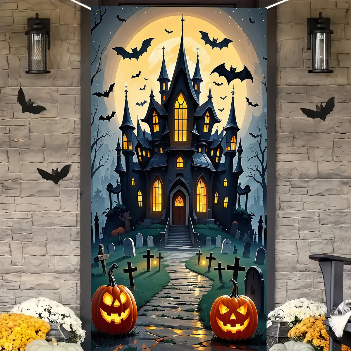 Halloween Haunted House Door Decoration 🎃