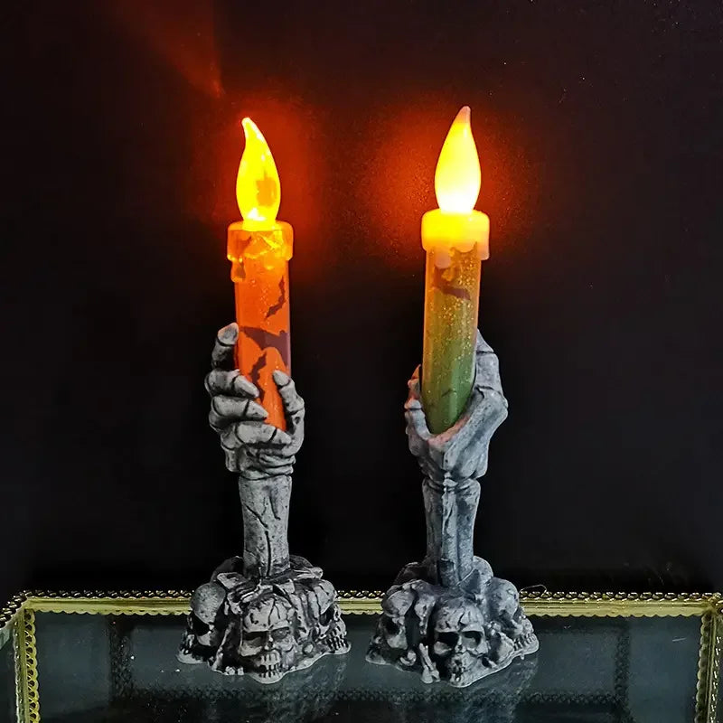 LED Skeleton Hand Halloween Candles