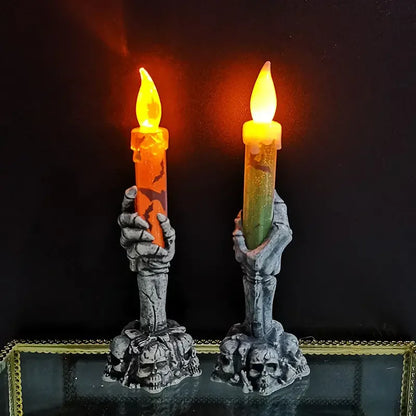LED Skeleton Hand Halloween Candles