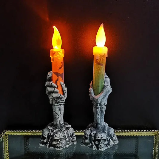 LED Skeleton Hand Halloween Candles