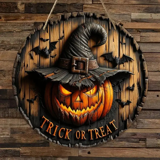 Halloween Trick or Treat Wooden Hanging Sign 🎃