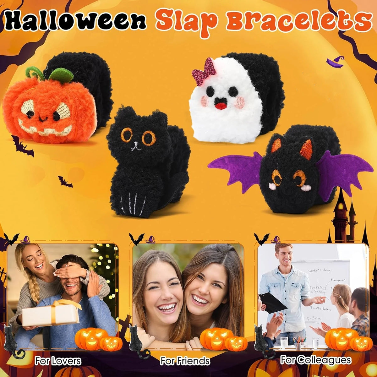 Halloween Plush Slap Bracelets