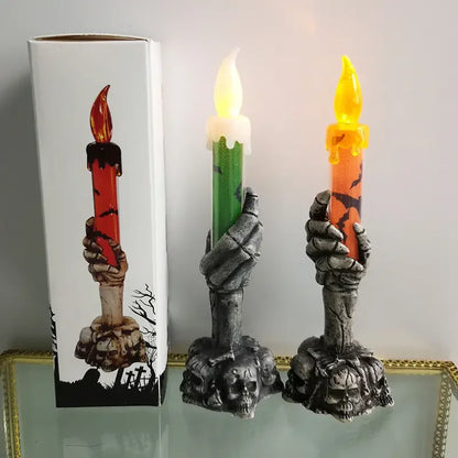 LED Skeleton Hand Halloween Candles