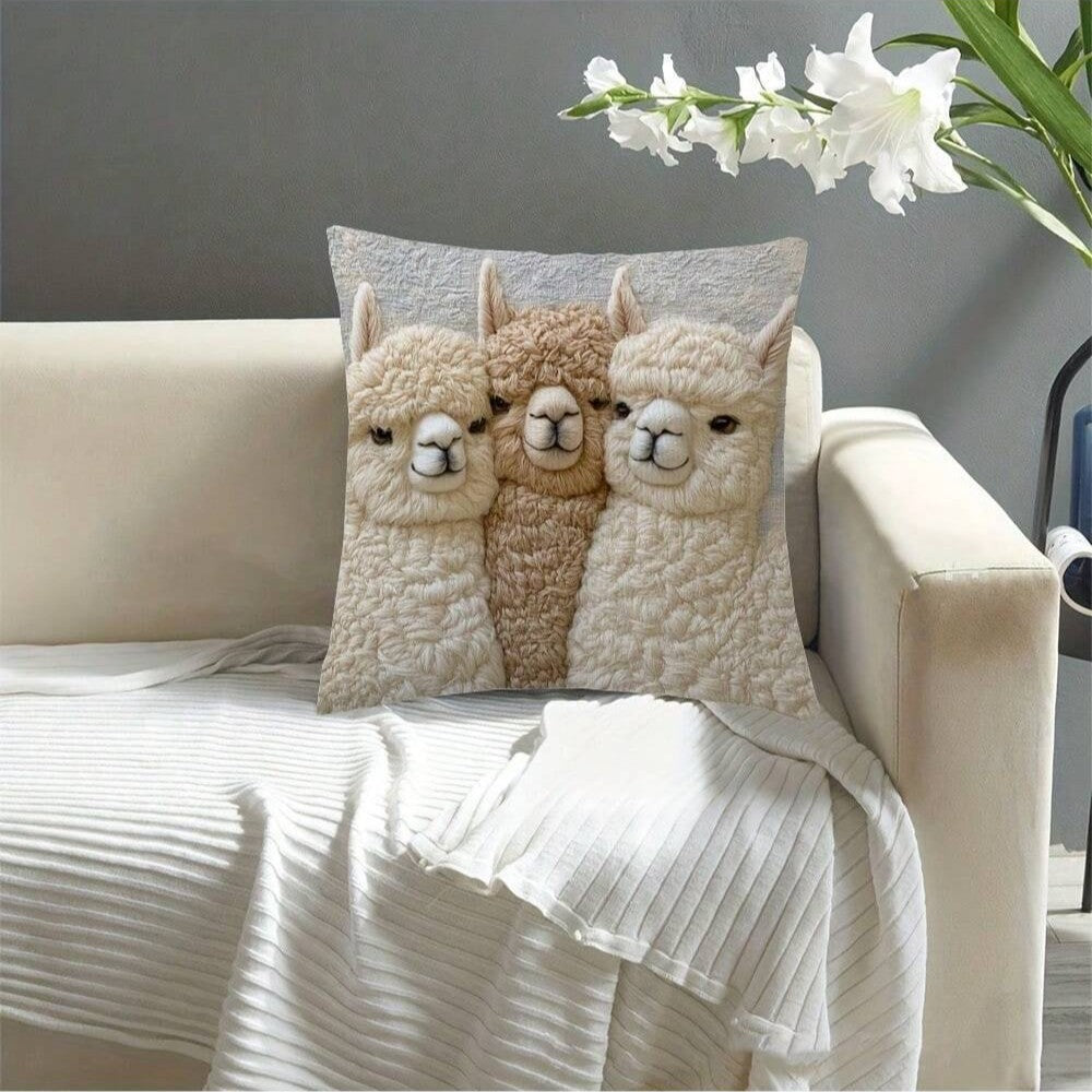 Cute Alpaca Cushion Covers – Set of 2